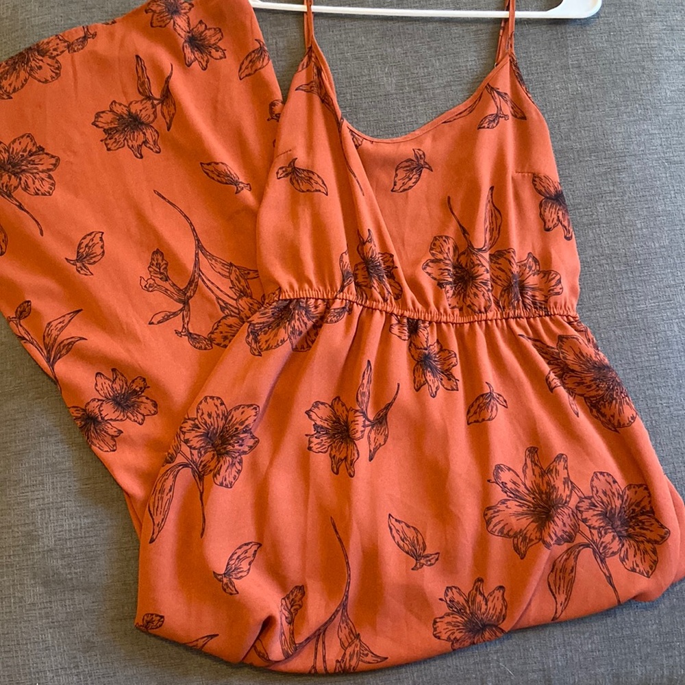 Rust floral maxi dress